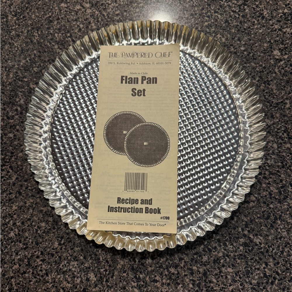 The Pampered Chef Flan Pan Set of 2 pans, NWOT